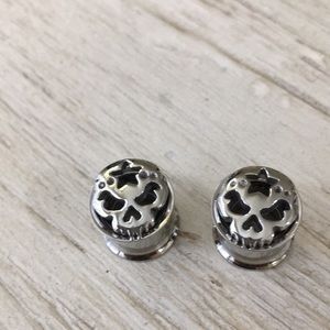 Skull plugs body jewelry